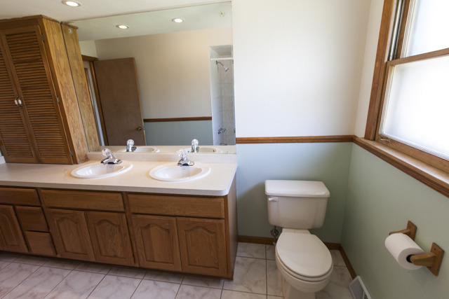 1214 Evergreen Road Homewood, IL 60430 - Photo 16 of 24 a bathroom with a sink a toilet and mirror