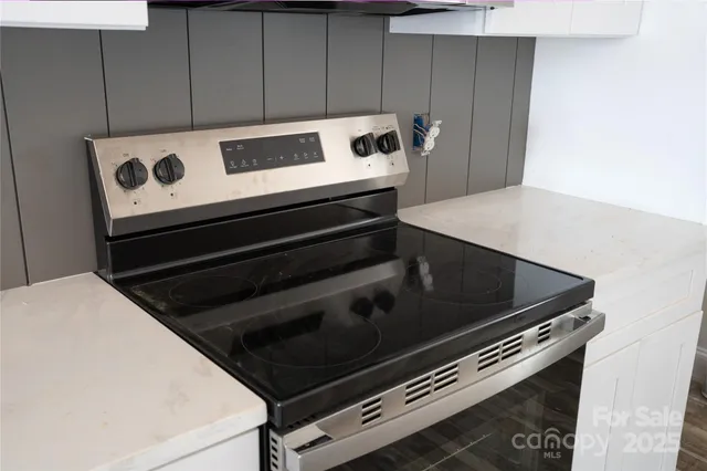 a stove top oven sitting inside of a kitchen