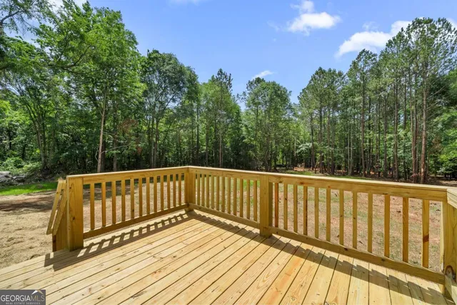 a view of wooden deck