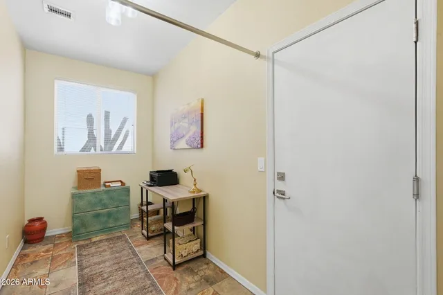 a car parked in a garage