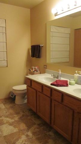 485 Rebecca Lane Bolingbrook, IL 60440 - Photo 12 of 16 a bathroom with a granite countertop sink a toilet and a mirror