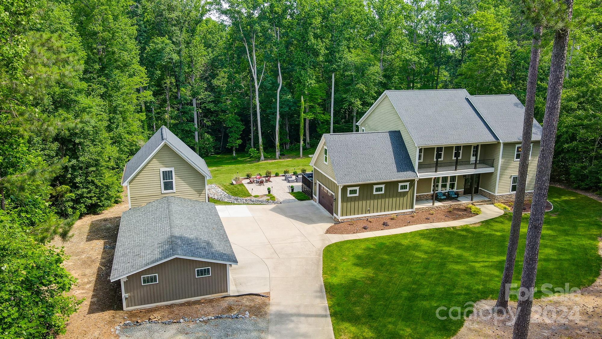 1123 Blacksnake Road Stanley, NC 28164 - Photo 3 of 48 an aerial view of a house with swimming pool garden and patio