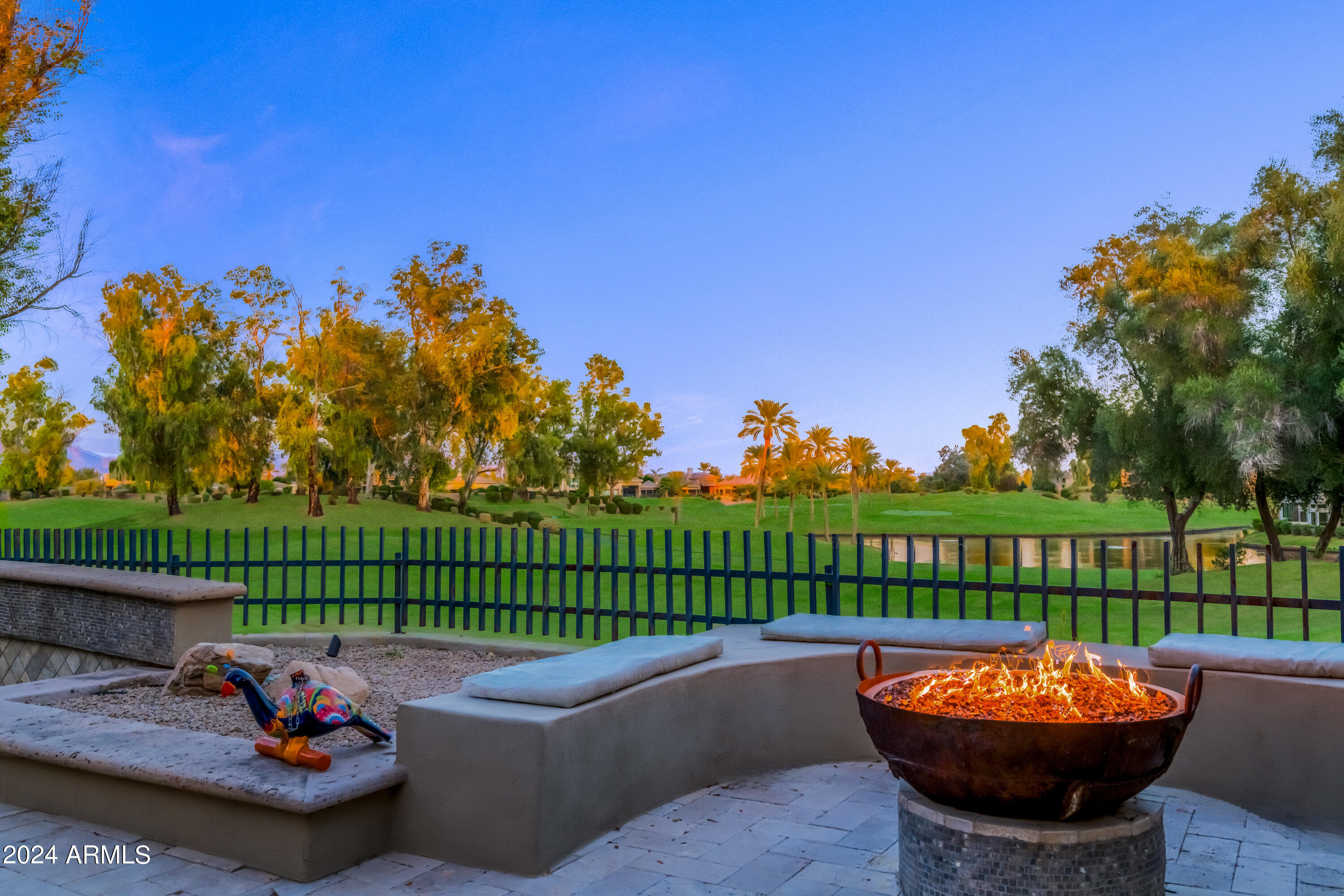 7323 East Gainey Ranch Road, Unit 4 Scottsdale, AZ 85258 - Photo 54 of 67 Firepit with Dramatic Views