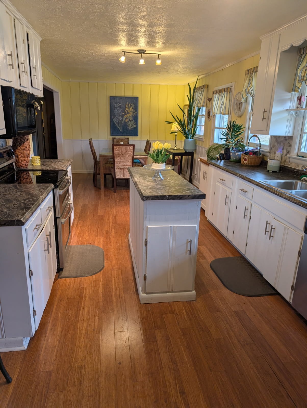 1360 Harris Hollow Road Charlotte, TN 37036 - Photo 3 of 18 a open kitchen with stainless steel appliances granite countertop a stove top oven a sink dishwasher and cabinets with wooden floor