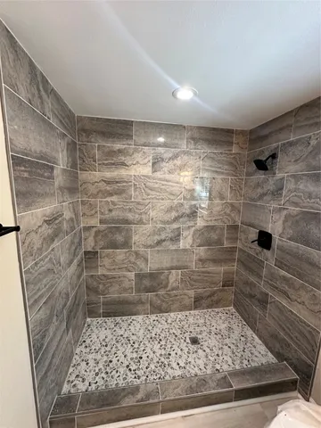 a bathroom with a shower