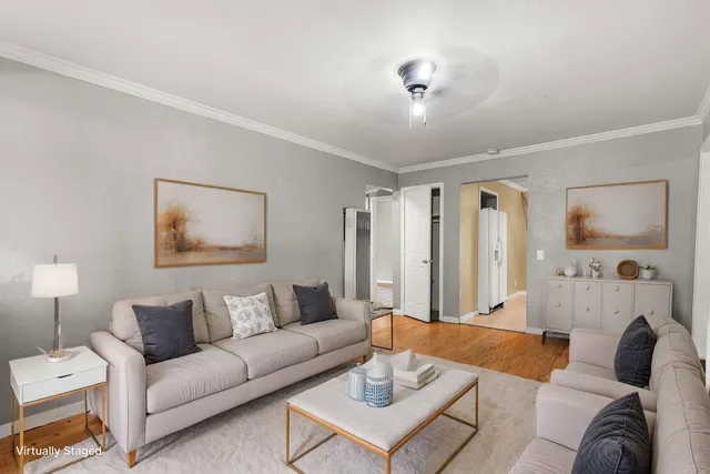 a living room with furniture and a couch