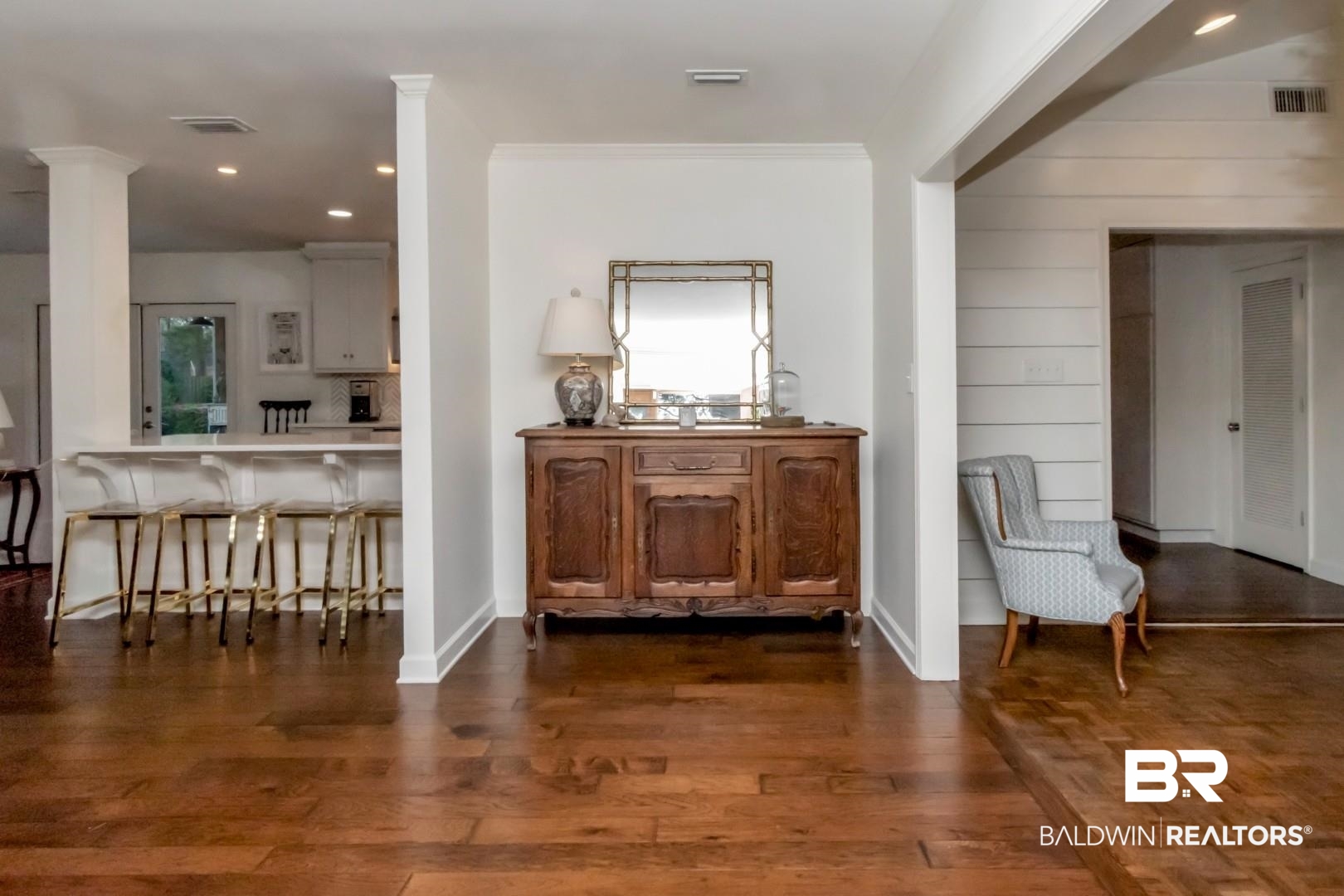 154 Fenwick Road Mobile, AL 36608 - Photo 2 of 48 Interior space with dark wood-style flooring and recessed lighting