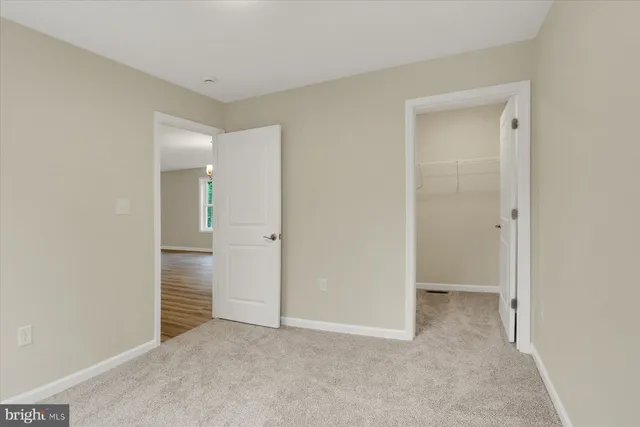 an empty room with closet