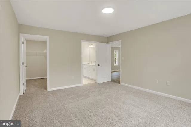 an empty room with an entryway