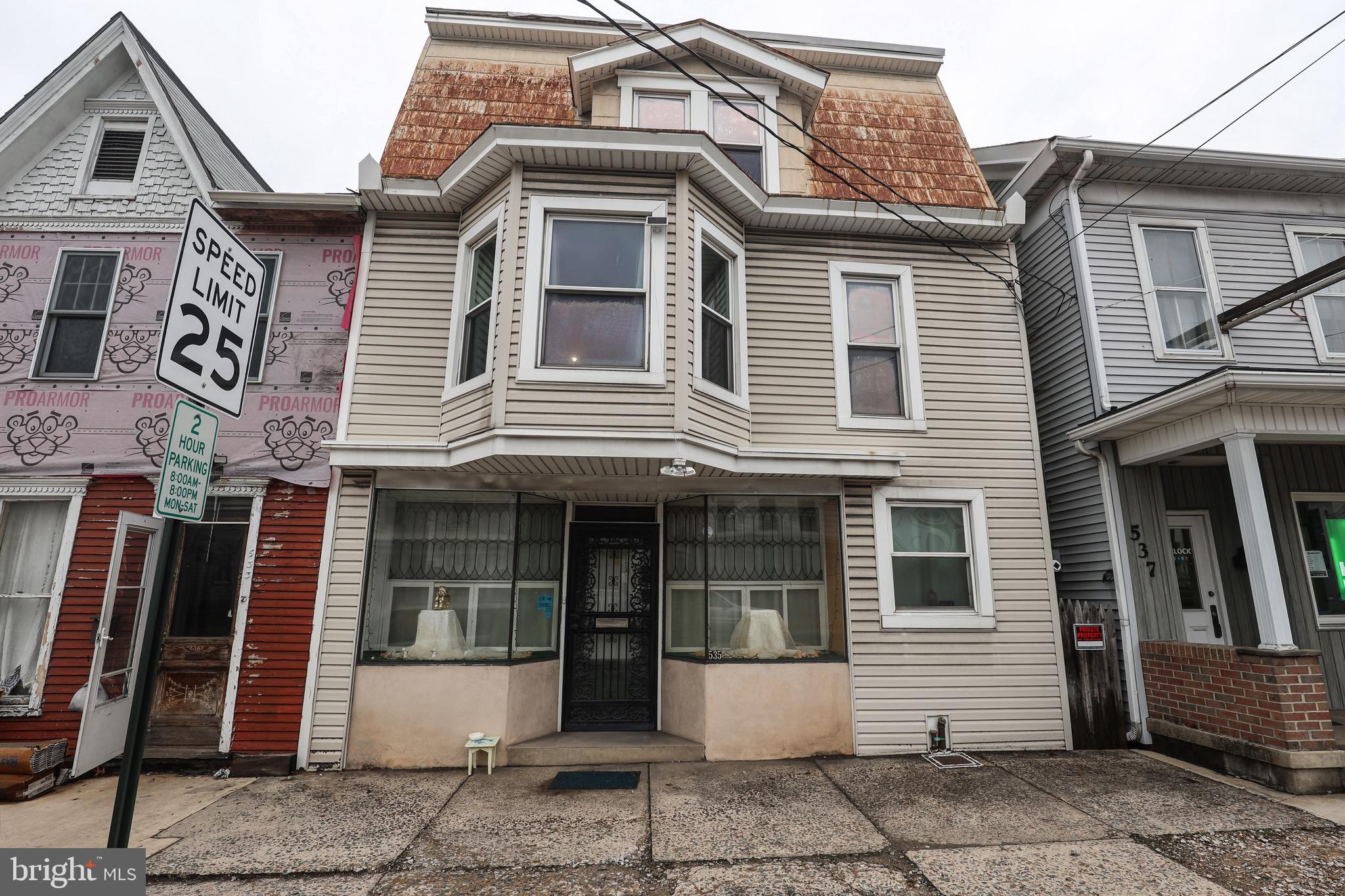 a front view of a house