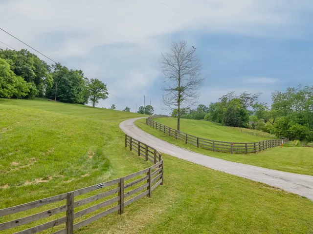 a front view of a residential apartment building with a yard and potted plants