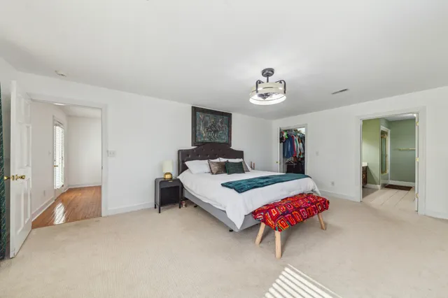 a view of a indoor basketball court