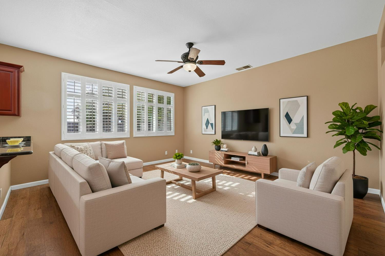 1716 Presidio Way Plumas Lake, CA 95961 - Photo 13 of 43 a living room with furniture and a flat screen tv