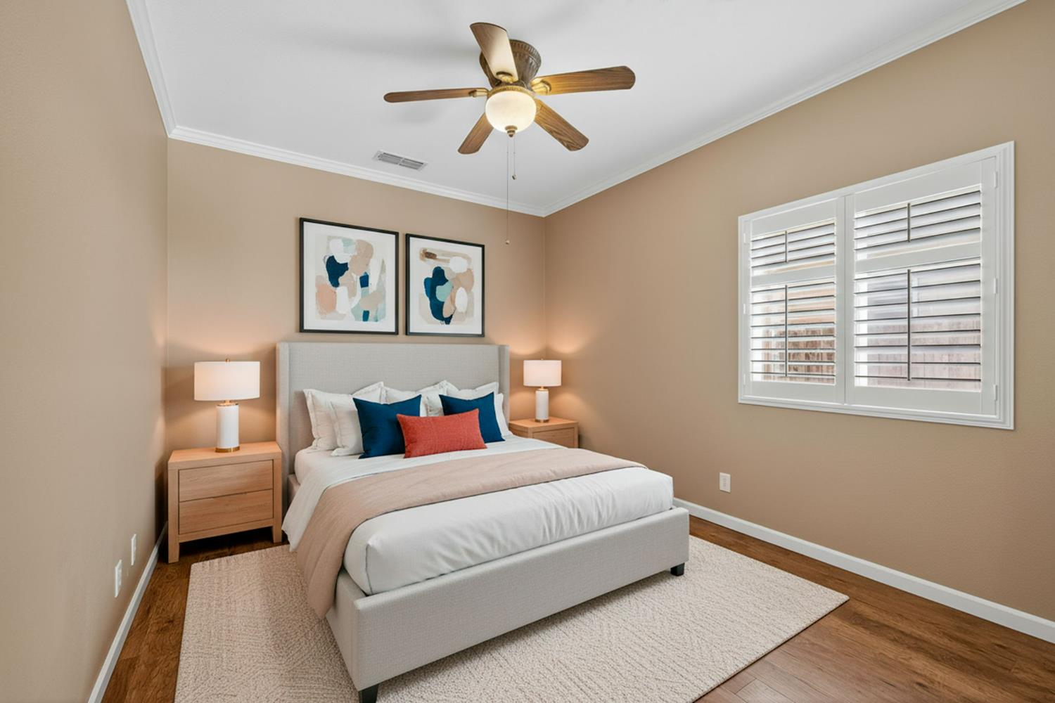 1716 Presidio Way Plumas Lake, CA 95961 - Photo 22 of 43 a bedroom with a bed and a painting on the wall