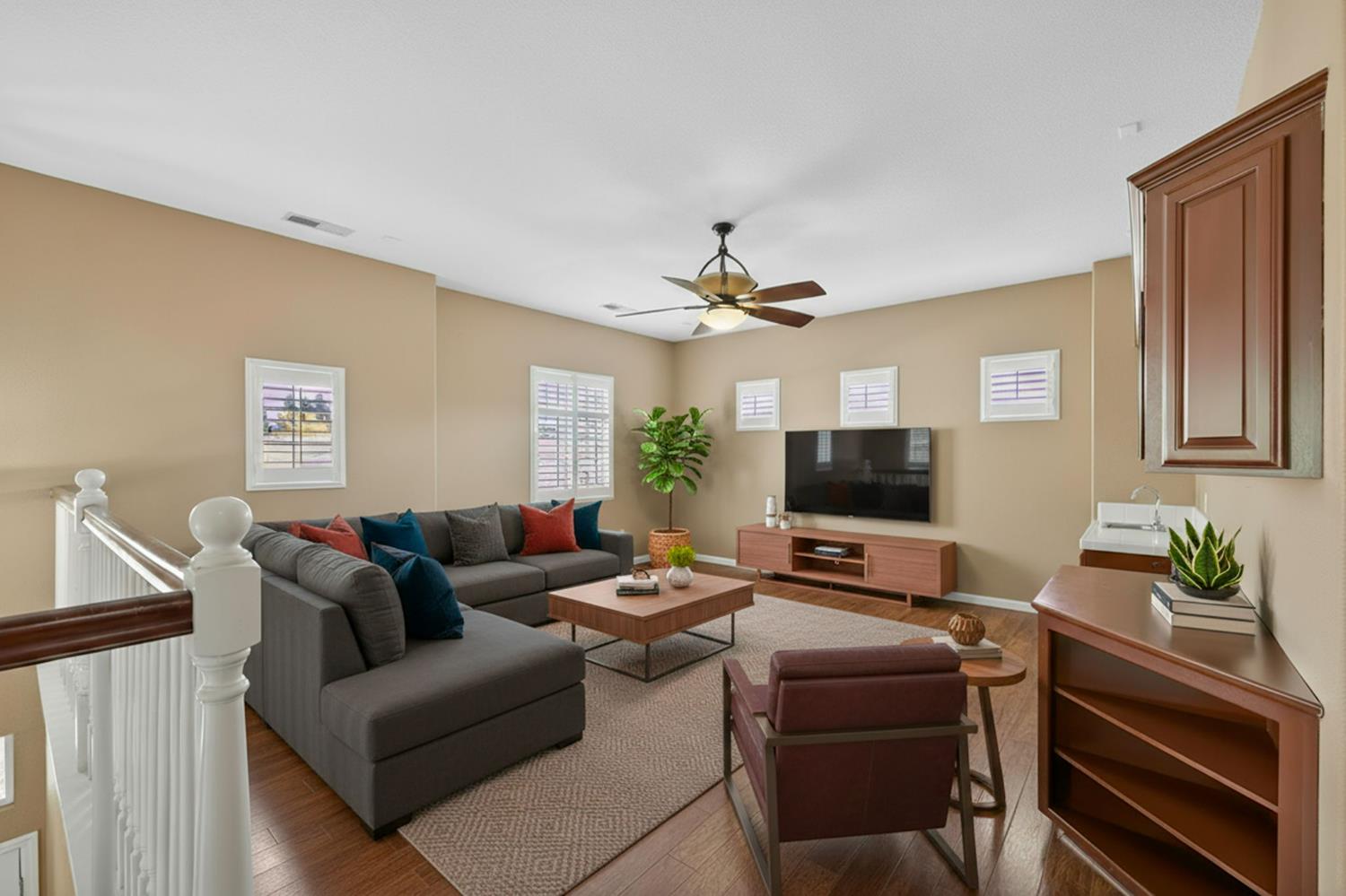 1716 Presidio Way Plumas Lake, CA 95961 - Photo 26 of 43 a living room with furniture and a flat screen tv