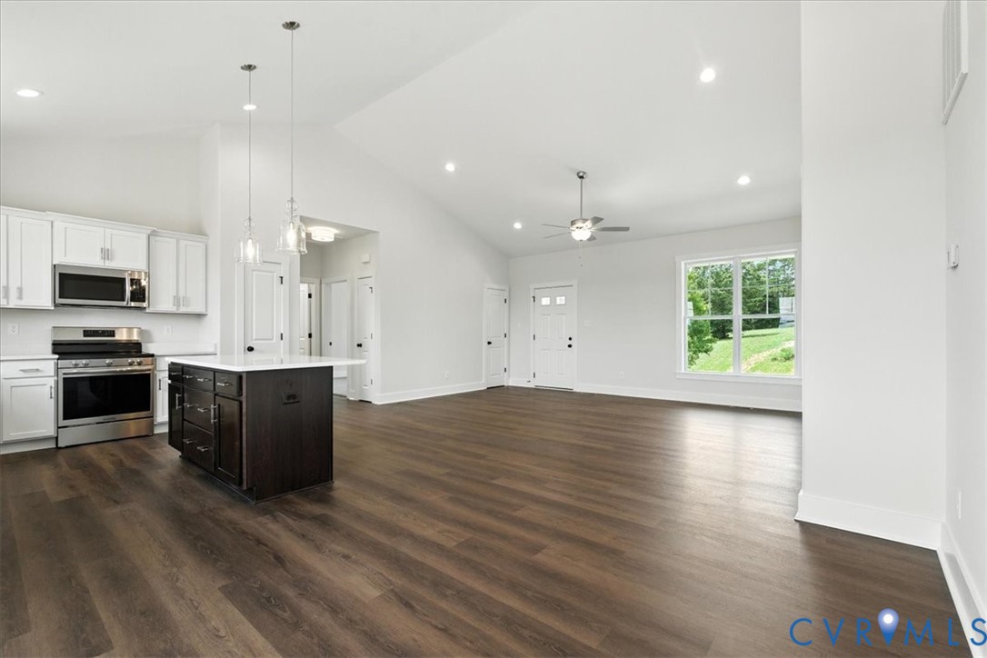8666 Hat Creek Road Brookneal, VA 24528 - Photo 17 of 38 a view of kitchen with sink and microwave