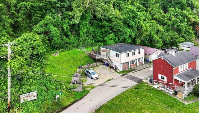 an aerial view of a house