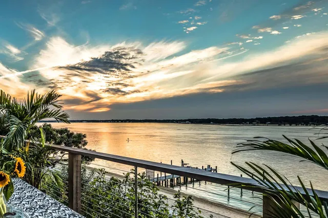 a view of ocean from a balcony