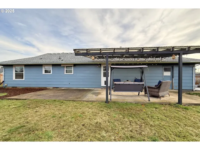 a outdoor living space with furniture
