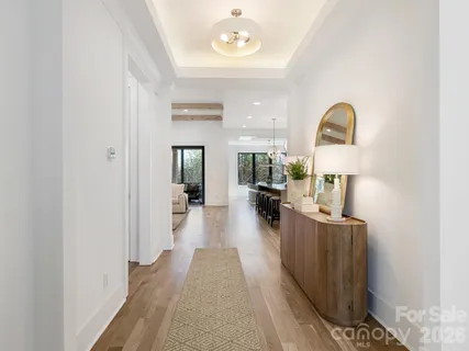 a view of a living room and dining room