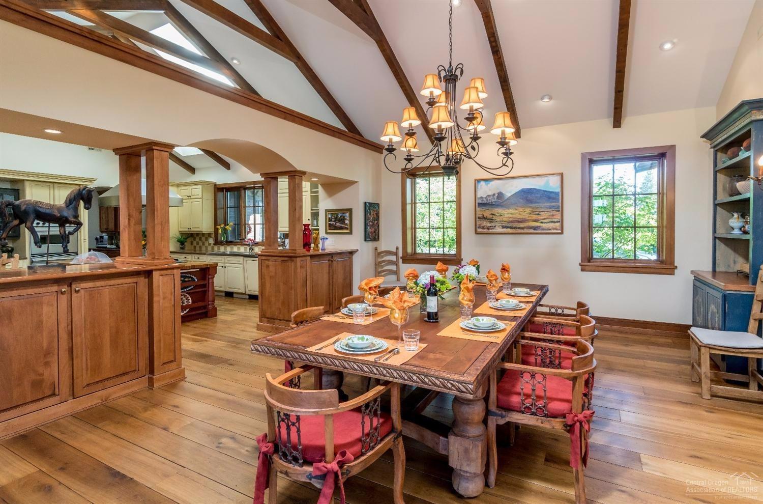 60550 Tekampe Road Bend, OR 97702 - Photo 5 of 19 Open beams, coffered ceilings, arched do