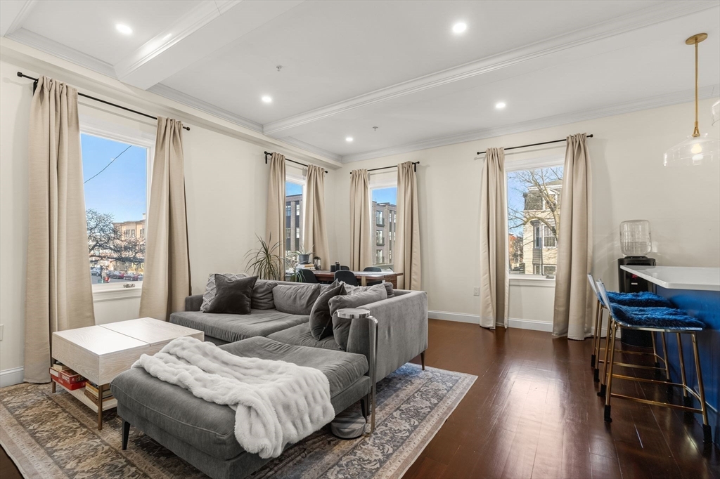 753 East Broadway, Unit 2A Boston, MA 02127 - Photo 3 of 17 a living room with furniture and wooden floor