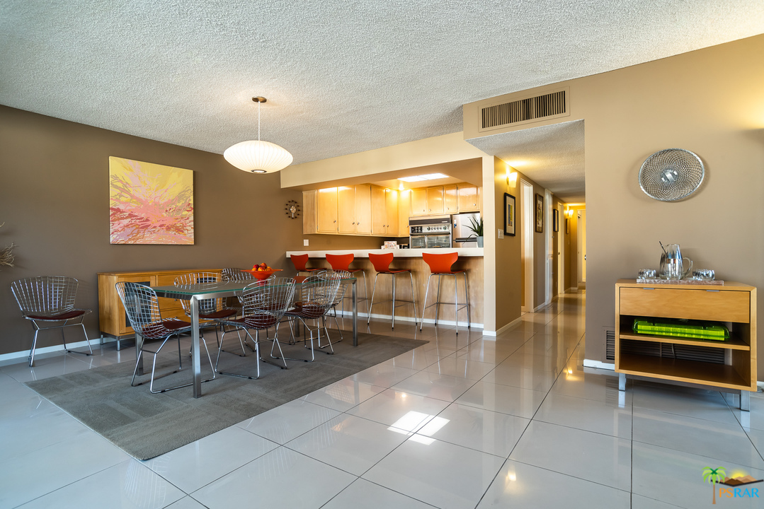 Formal dining and open kitchen concept.