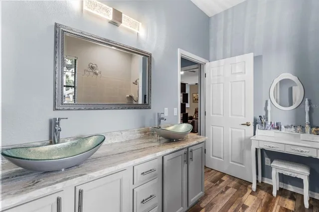 a bathroom with a shower