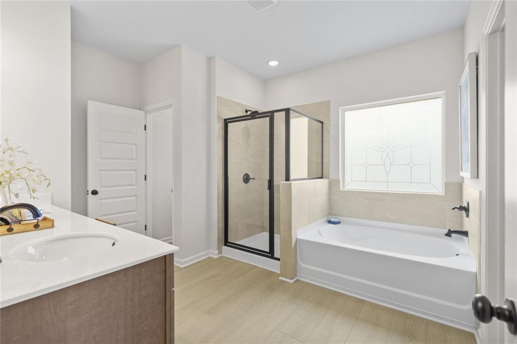 156 Saddle Ridge Trail Jasper, GA 30143 - Photo 31 of 45 a bathroom with a bathtub and a shower