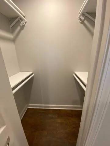 a view of small space with racks on the wall