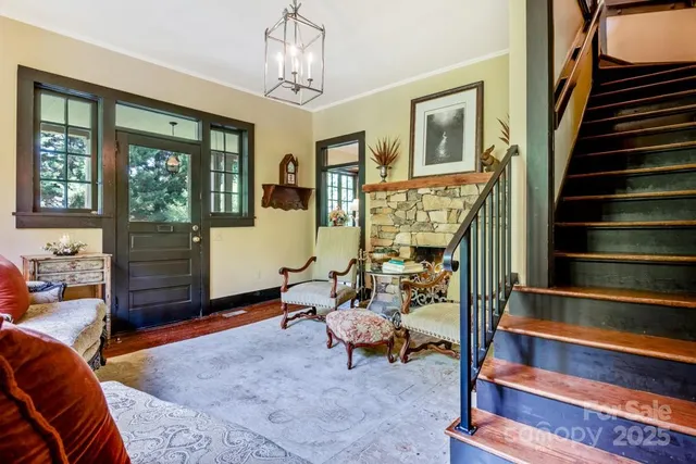 a living room with furniture