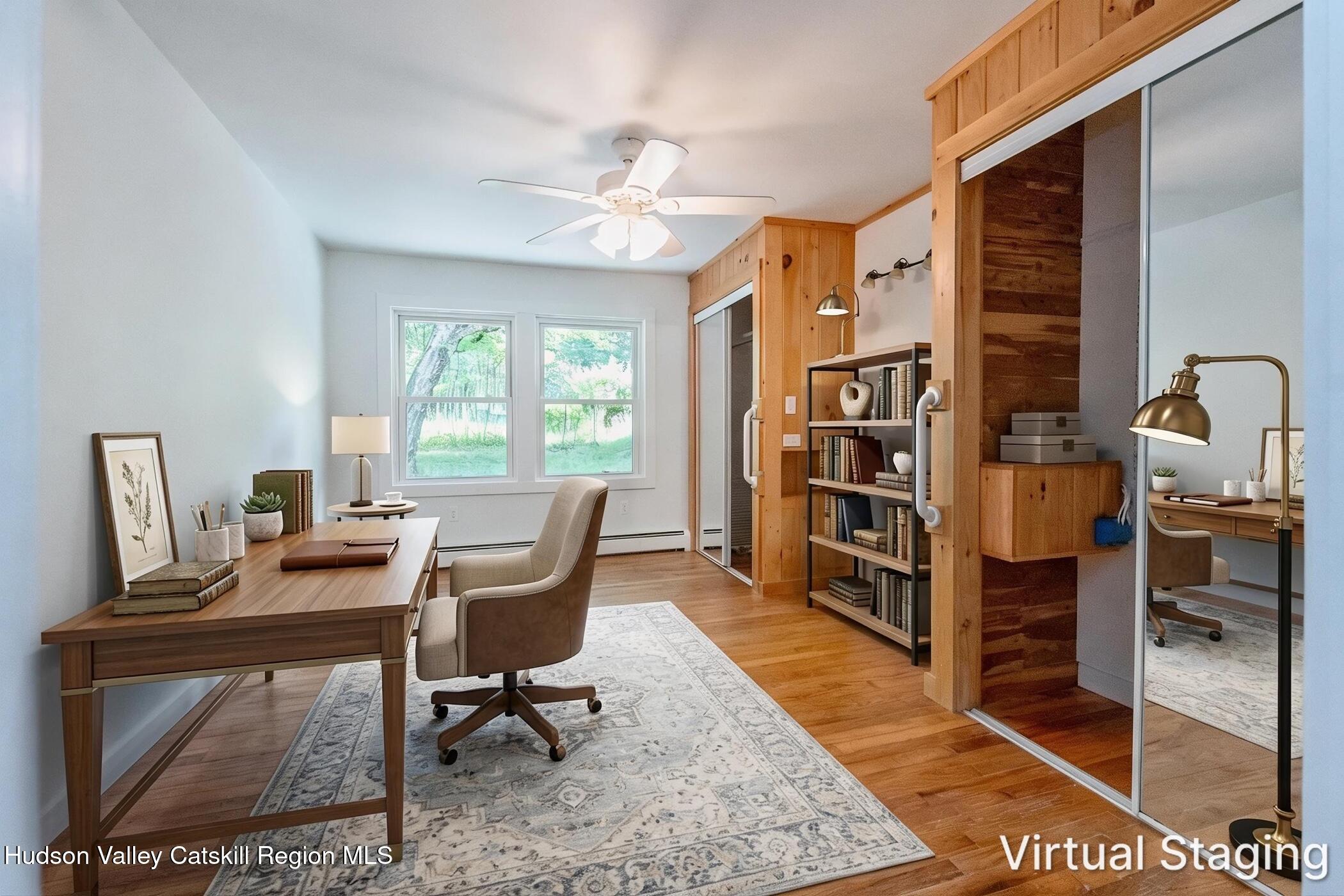 4533 Atwood Road Stone Ridge, NY 12484 - Photo 21 of 63 a view of a workspace with furniture and a window