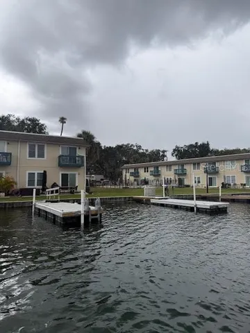 a view of a lake with houses