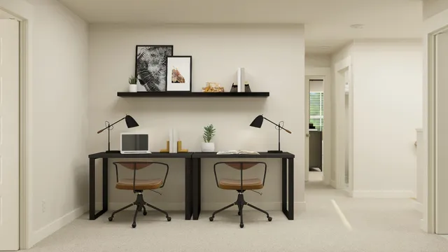 a view of table with chair and cabinet