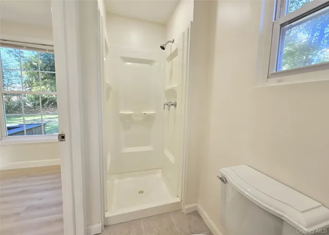 a bathroom with a shower