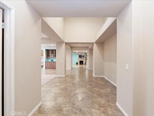 an empty room with a natural light