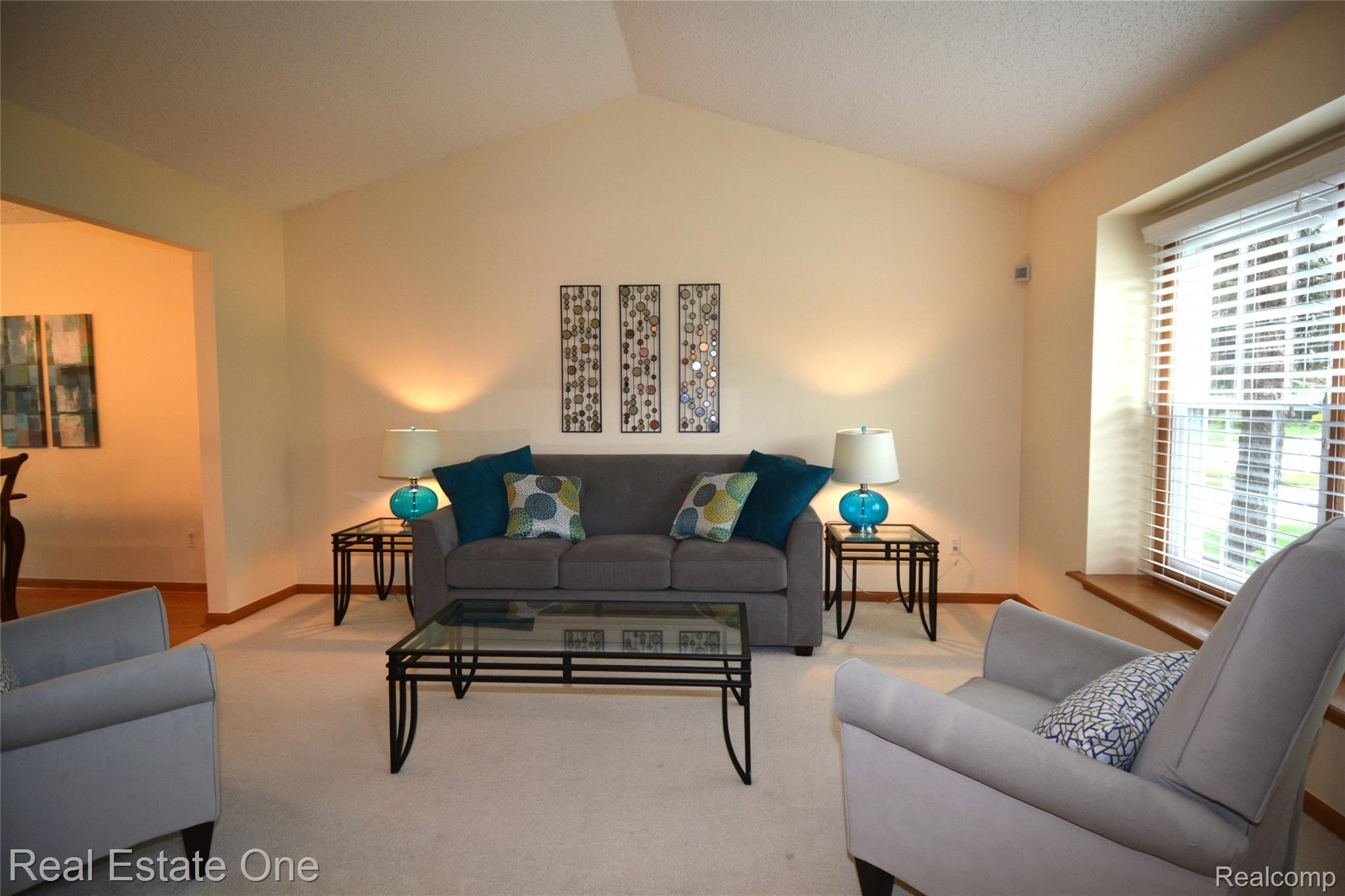 44858 Danbury Road Canton, MI 48188 - Photo 3 of 25 Formal Living Room With Cathedral Ceiling And French Doors