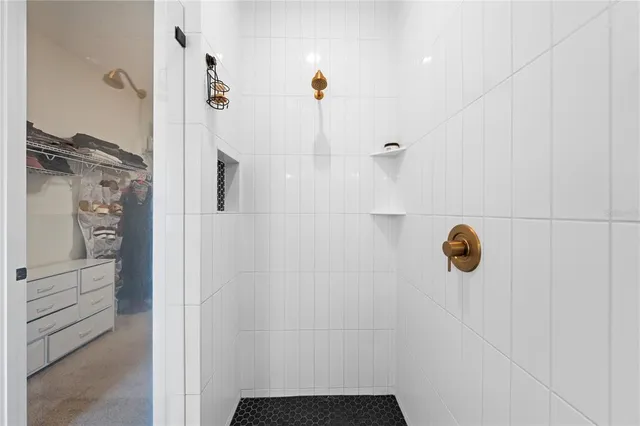 a bathroom with a shower
