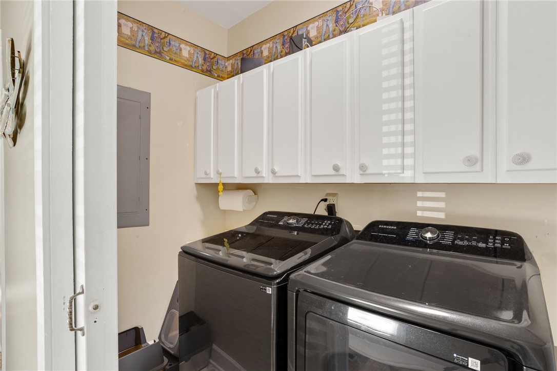 1133 Elrod Ferry Road Hartwell, GA 30643 - Photo 26 of 46 This functional laundry area features ample storage and modern appliances for everyday convenience.