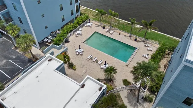 an aerial view of a house