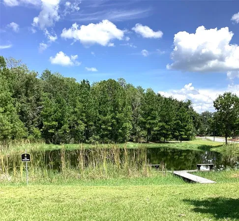 a view of a golf course with green space