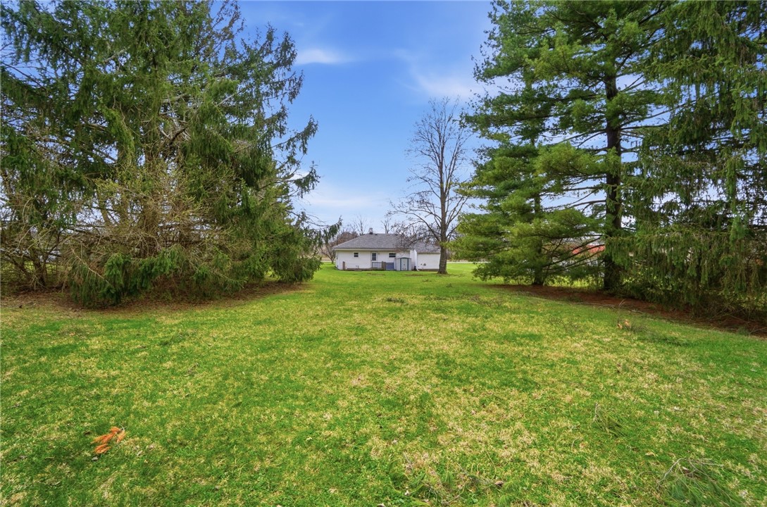1166 West Sparrow Road Springfield, OH 45502 - Photo 40 of 40 Expansive green lawn with mature trees frames a classic home under a bright sky.