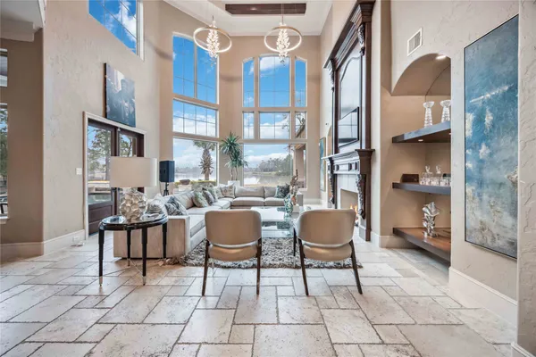 a living room with furniture