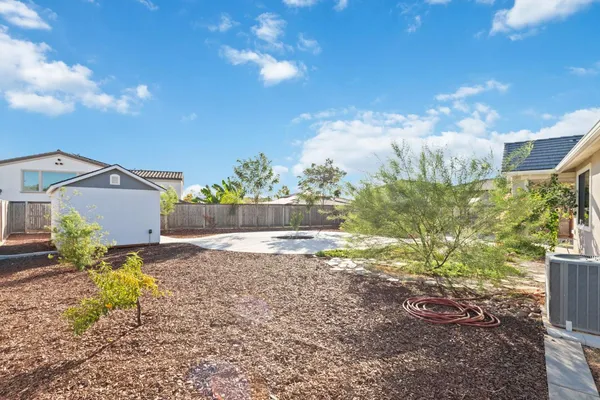 a small garden in the back yard
