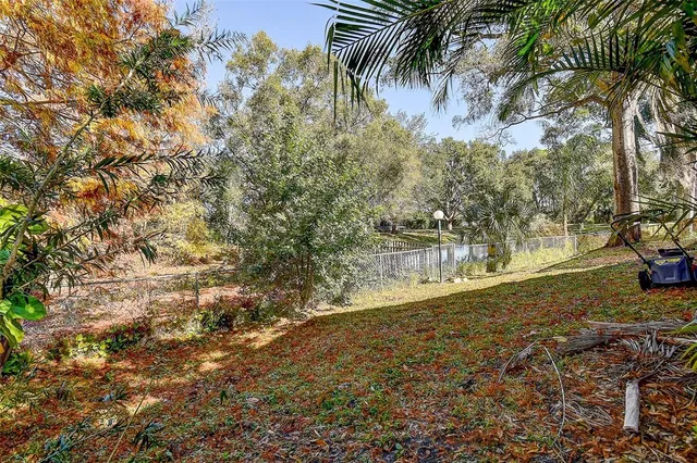 a view of back yard of the house