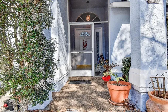a front view of a house with outdoor space