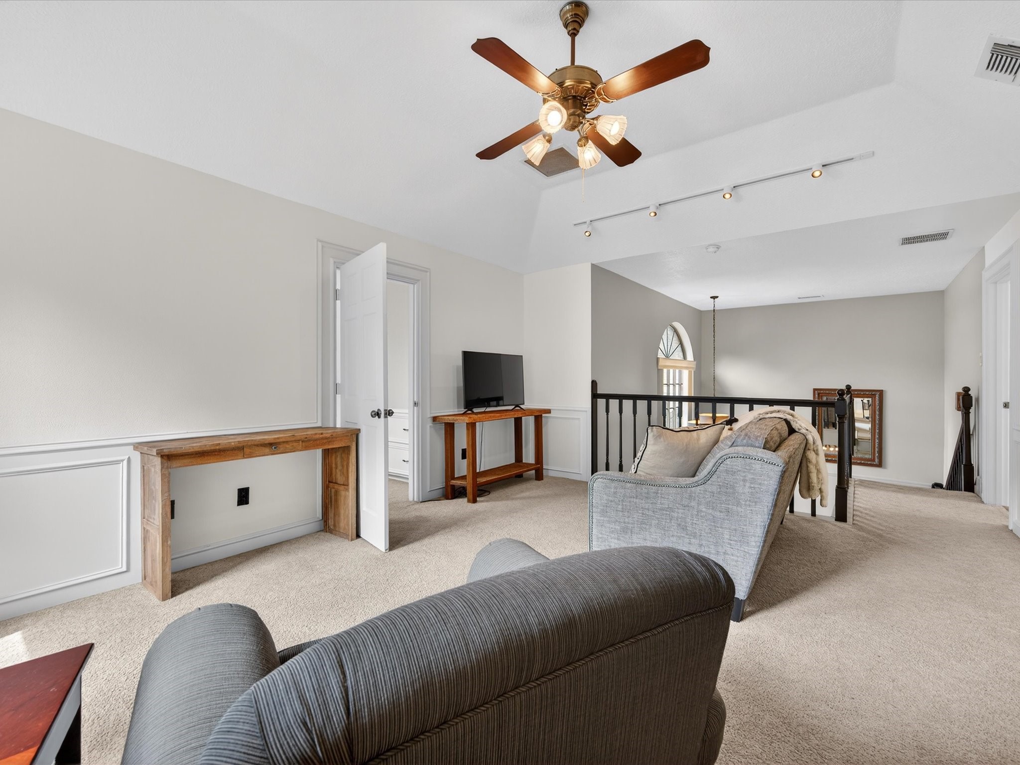 6207 Sandypine Drive Spring, TX 77379 - Photo 29 of 46 A spacious upstairs game room offers flexible living, supported by major system updates including an upstairs AC and heater replacement (2022) for year-round comfort.
