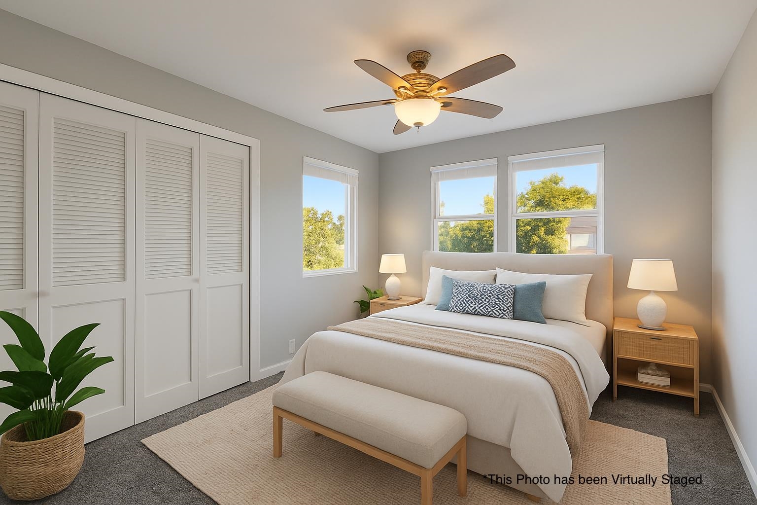 3124 Nahenahe Place Kihei, HI 96753 - Photo 47 of 50 a bedroom with a bed and a potted plant