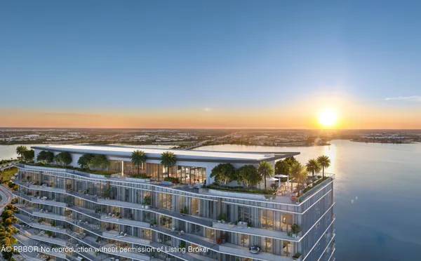 a view of a large building with a city view