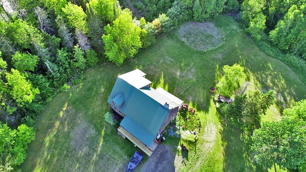 97 South Oakfield Road Linneus, ME 04730 - Photo 62 of 78 aerial-drone-log-home-maine